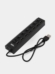 Хаб разветвитель USB HUB 2.0 с выключателями, 4 и 7 портов на выбор