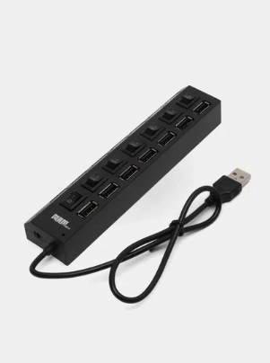 Хаб разветвитель USB HUB 2.0 с выключателями, 4 и 7 портов на выбор