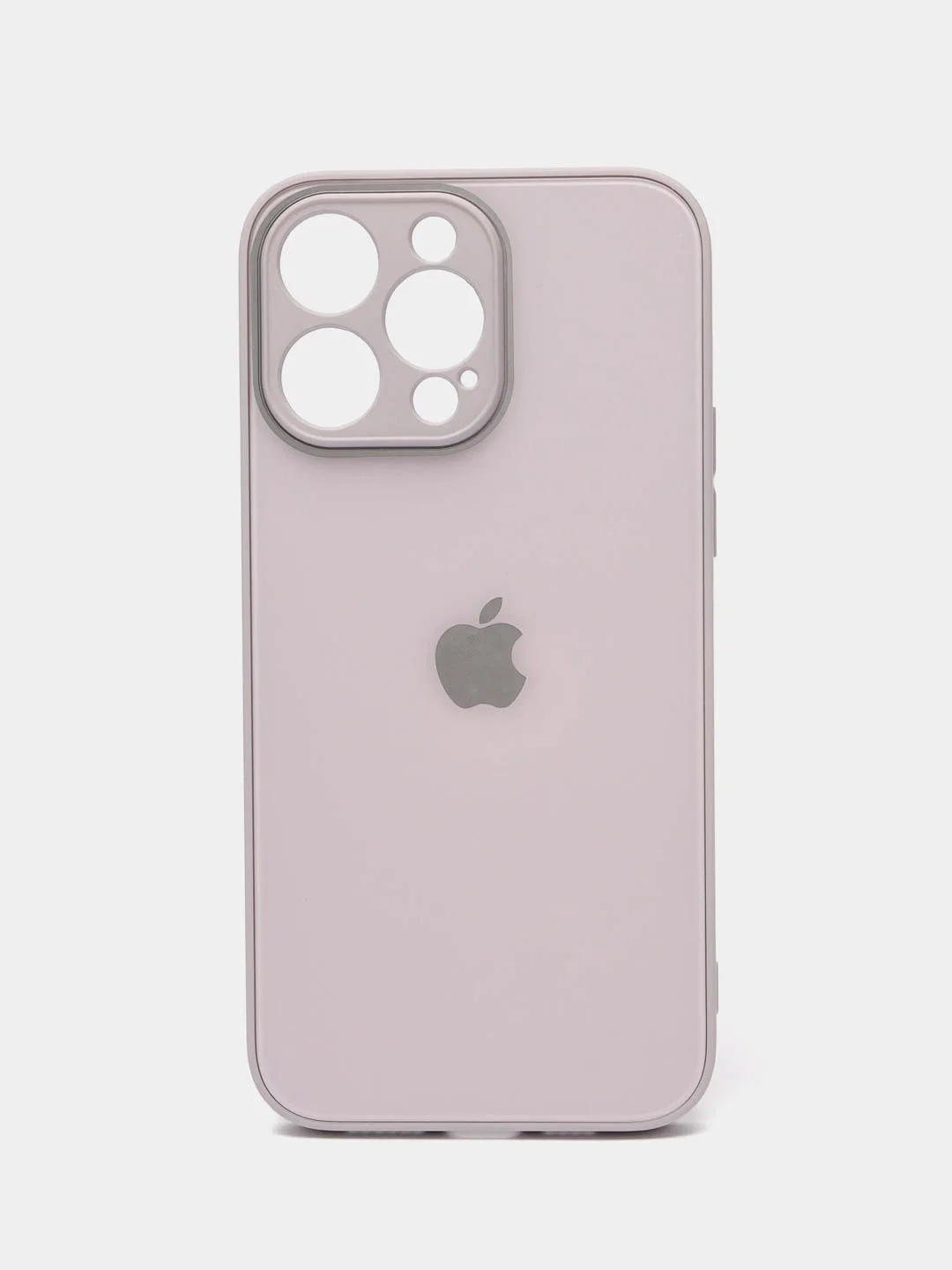 Бежевый силиконовый чехол на iPhone 14, 14 Plus, 14 Pro, 14 Pro Max, со стеклянной панелью