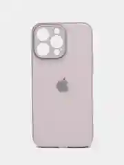 Бежевый силиконовый чехол на iPhone 14, 14 Plus, 14 Pro, 14 Pro Max, со стеклянной панелью