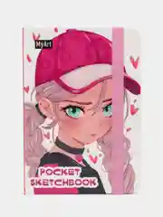 Тёмно-розовый скетчбук А6 MyArt Pocket, с резинкой, 48 листов. Проф-Пресс