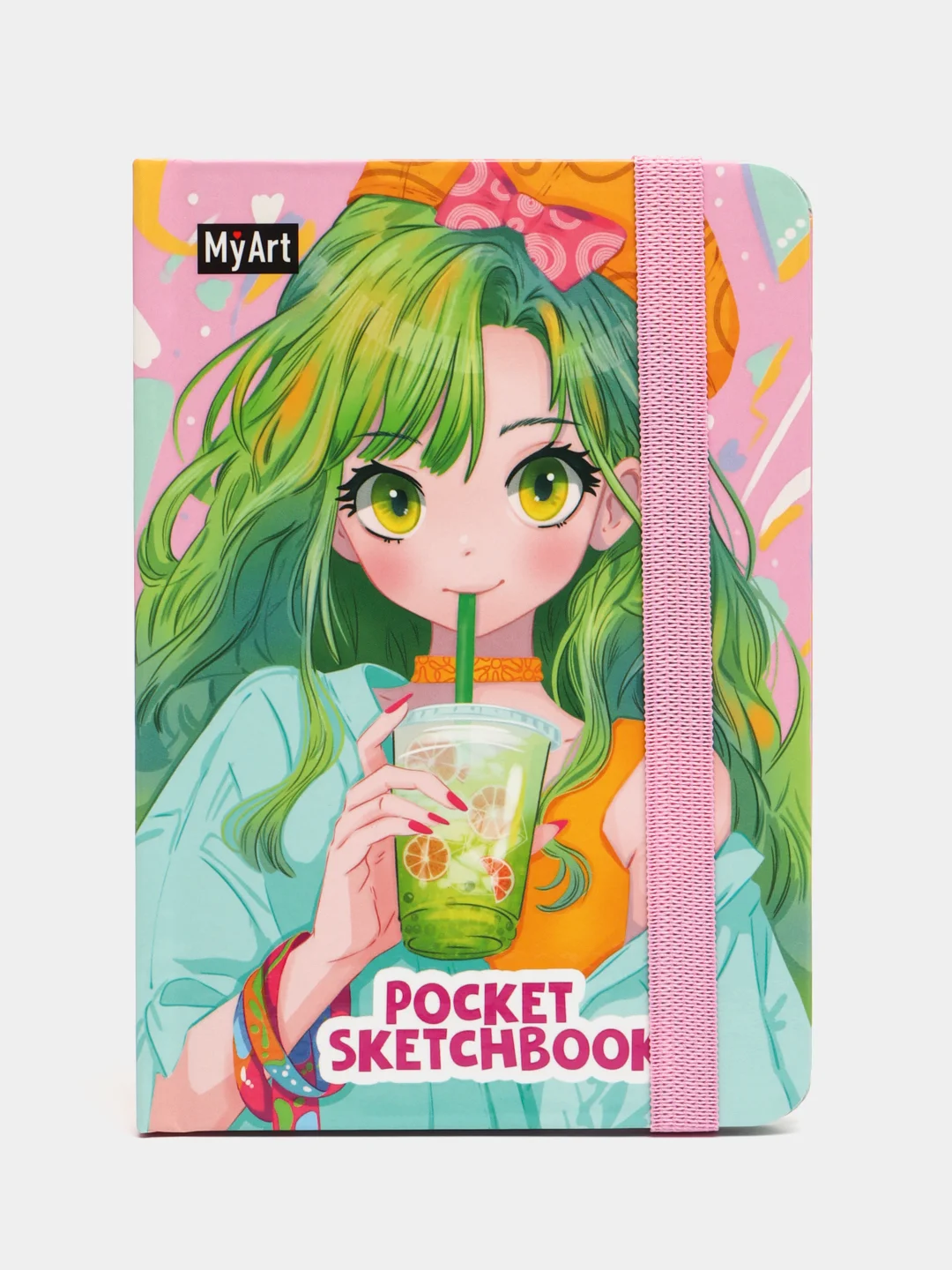 Тёмно-бирюзовый скетчбук А6 MyArt Pocket, с резинкой, 48 листов. Проф-Пресс