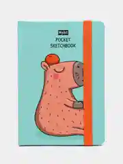 Белый скетчбук А6 MyArt Pocket, с резинкой, 48 листов. Проф-Пресс