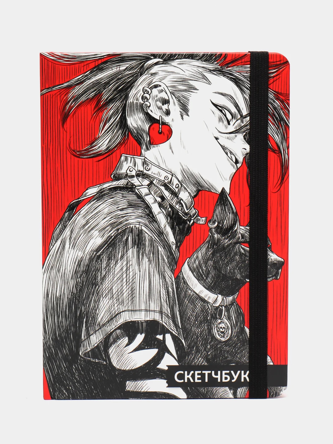 Коралловый блокнот для зарисовок А5, с резинкой. Скетчбук 80 листов. Проф-Пресс