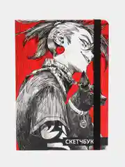 Коралловый блокнот для зарисовок А5, с резинкой. Скетчбук 80 листов. Проф-Пресс
