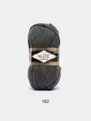 Серый меланж пряжа Alize Lanagold, 49% шерсть, 51% акрил, 100 г, 240 м