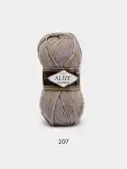 Бежевый меланж пряжа Alize Lanagold, 49% шерсть, 51% акрил, 100 г, 240 м
