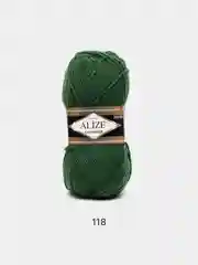 Зеленый пряжа Alize Lanagold, 49% шерсть, 51% акрил, 100 г, 240 м
