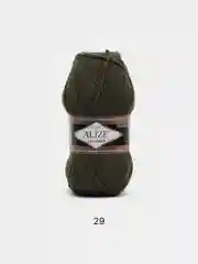 Зелёный хаки пряжа Alize Lanagold, 49% шерсть, 51% акрил, 100 г, 240 м