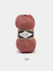 Коралловый меланж пряжа Alize Lanagold, 49% шерсть, 51% акрил, 100 г, 240 м