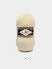 Кремовый пряжа Alize Lanagold, 49% шерсть, 51% акрил, 100 г, 240 м
