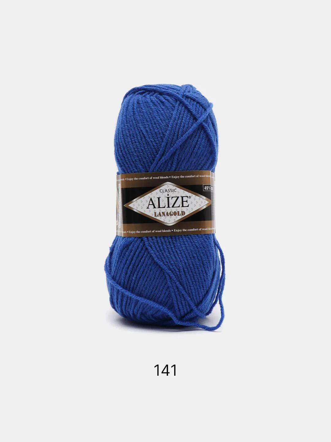 Синий пряжа Alize Lanagold, 49% шерсть, 51% акрил, 100 г, 240 м
