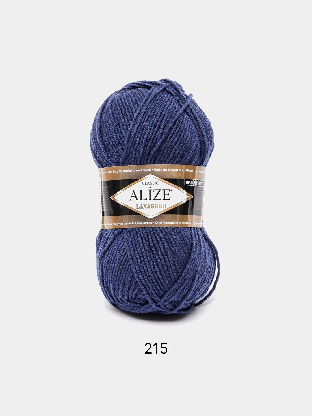 Темно-синий пряжа Alize Lanagold, 49% шерсть, 51% акрил, 100 г, 240 м