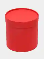 Алый коробка подарочная круглая с крышкой шляпная 16*16 см, 21*21 см