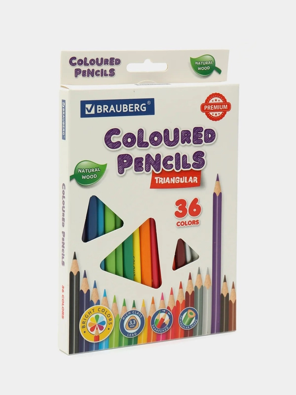 Карандаши цветные BRAUBERG PREMIUM, 36 цветов