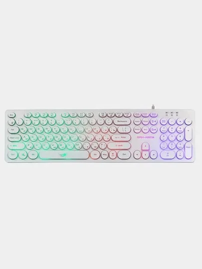 Белый клавиатура Dialog Gan-Kata KGK-16U, игровая, с RGB-подсветкой, USB, подарок на 8 марта