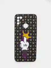 Бежевый чехол силиконовый с принтом и защитой камеры для Infinix Hot 10 Play / Infinix Hot 11 Play