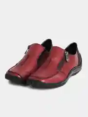 Бордовый мокасины женские Rieker из натуральной кожи