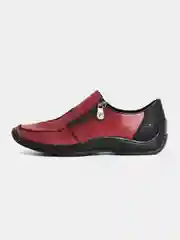 Бордовый мокасины женские Rieker из натуральной кожи