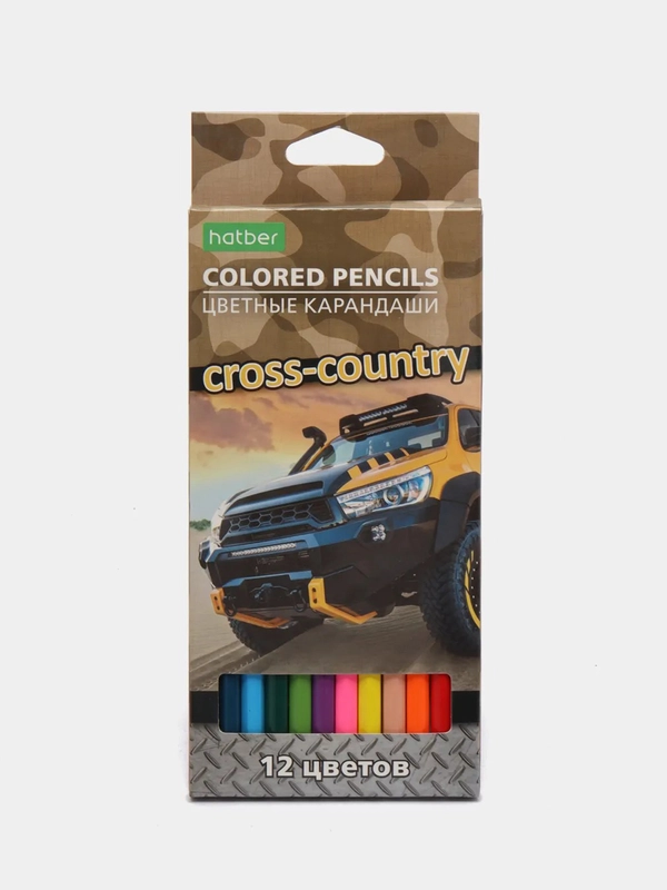 Карандаши цветные ECO "Cross country" Hatber, 12 цветов