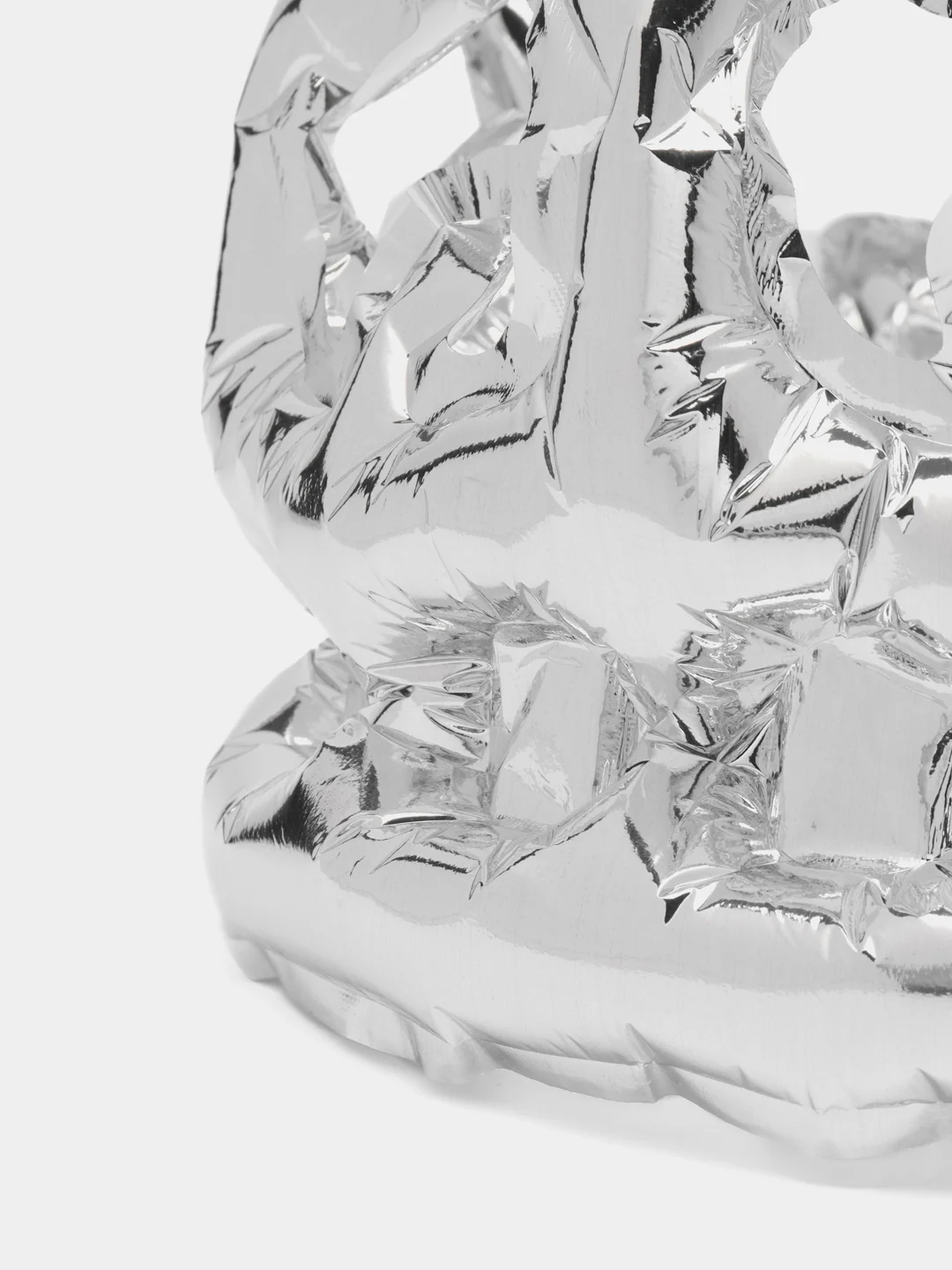 Серебряный воздушный шар "Корона" 21*78 см, фольгированный, в день рождения, праздник