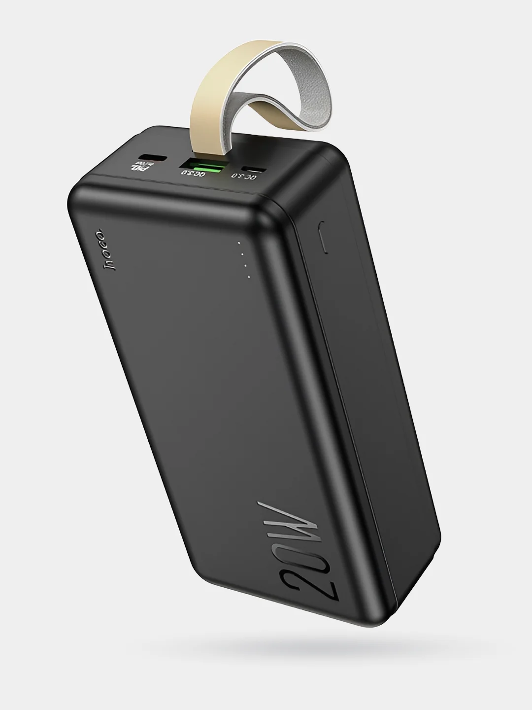 Черный внешний аккумулятор 30000 mAh с быстрой зарядкой Hoco J87B Tacker Power Bank (PD/QC)