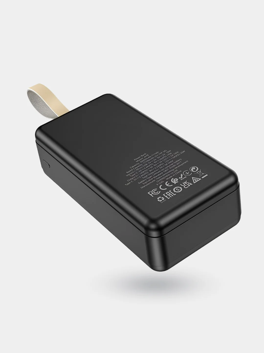Черный внешний аккумулятор 30000 mAh с быстрой зарядкой Hoco J87B Tacker Power Bank (PD/QC)
