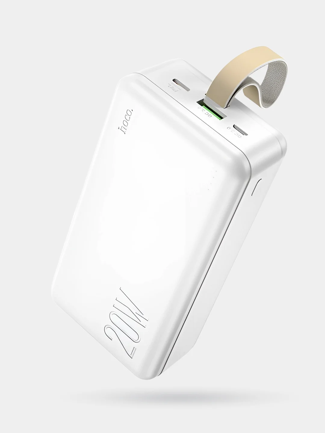 Белый внешний аккумулятор 30000 mAh с быстрой зарядкой Hoco J87B Tacker Power Bank (PD/QC)