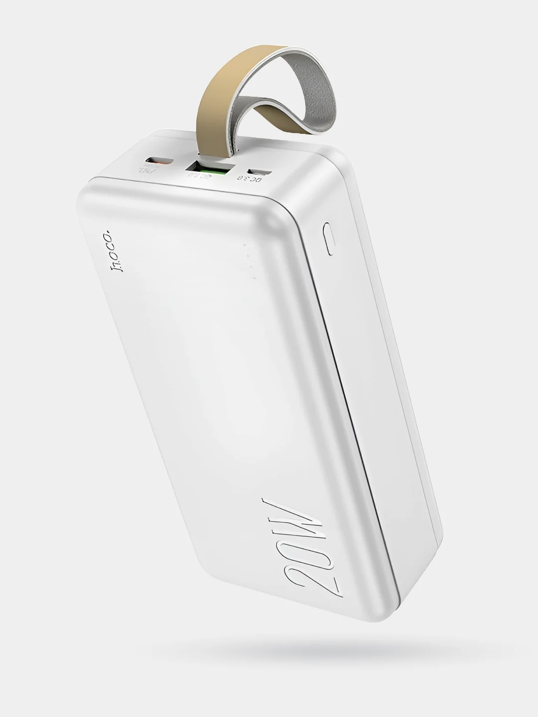 Белый внешний аккумулятор 30000 mAh с быстрой зарядкой Hoco J87B Tacker Power Bank (PD/QC)