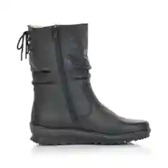 Черный полусапоги зимние женские Remonte, из натуральной кожи, меха