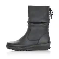 Черный полусапоги зимние женские Remonte, из натуральной кожи, меха