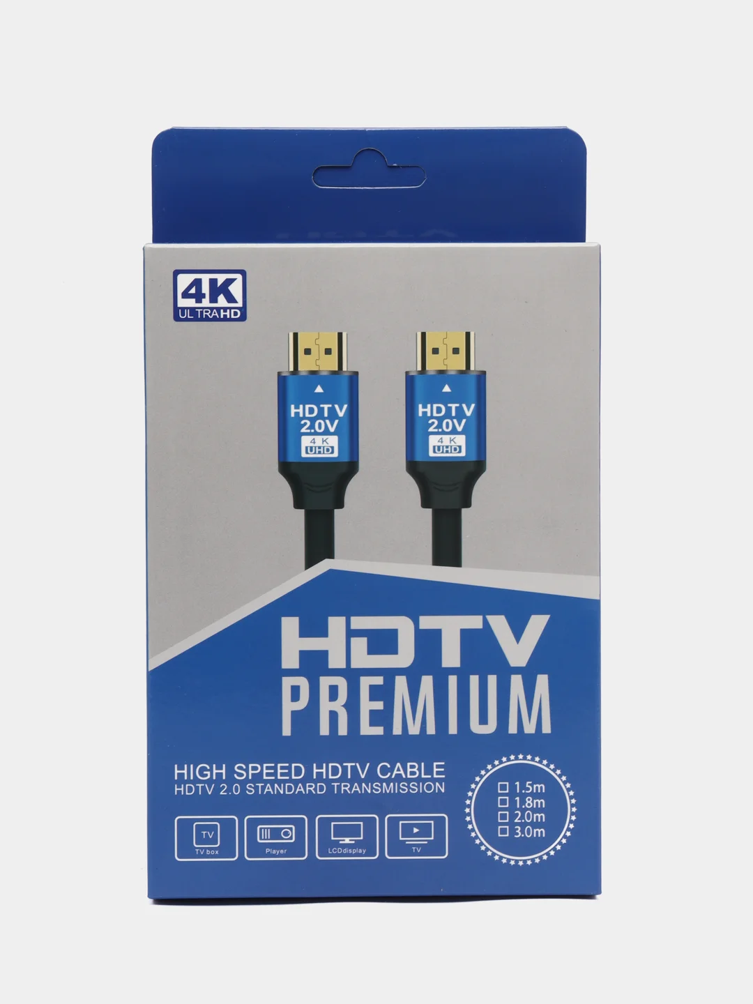 Кабель HDMI-HDMI 2.0 для передачи видео и аудио сигнала на ТВ HD 4k, 1.5 m