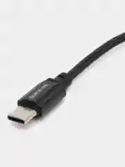 Черный кабель Type-c USB быстрая зарядка на андроид, 1 метр, для передачи данных, шнур для зарядки