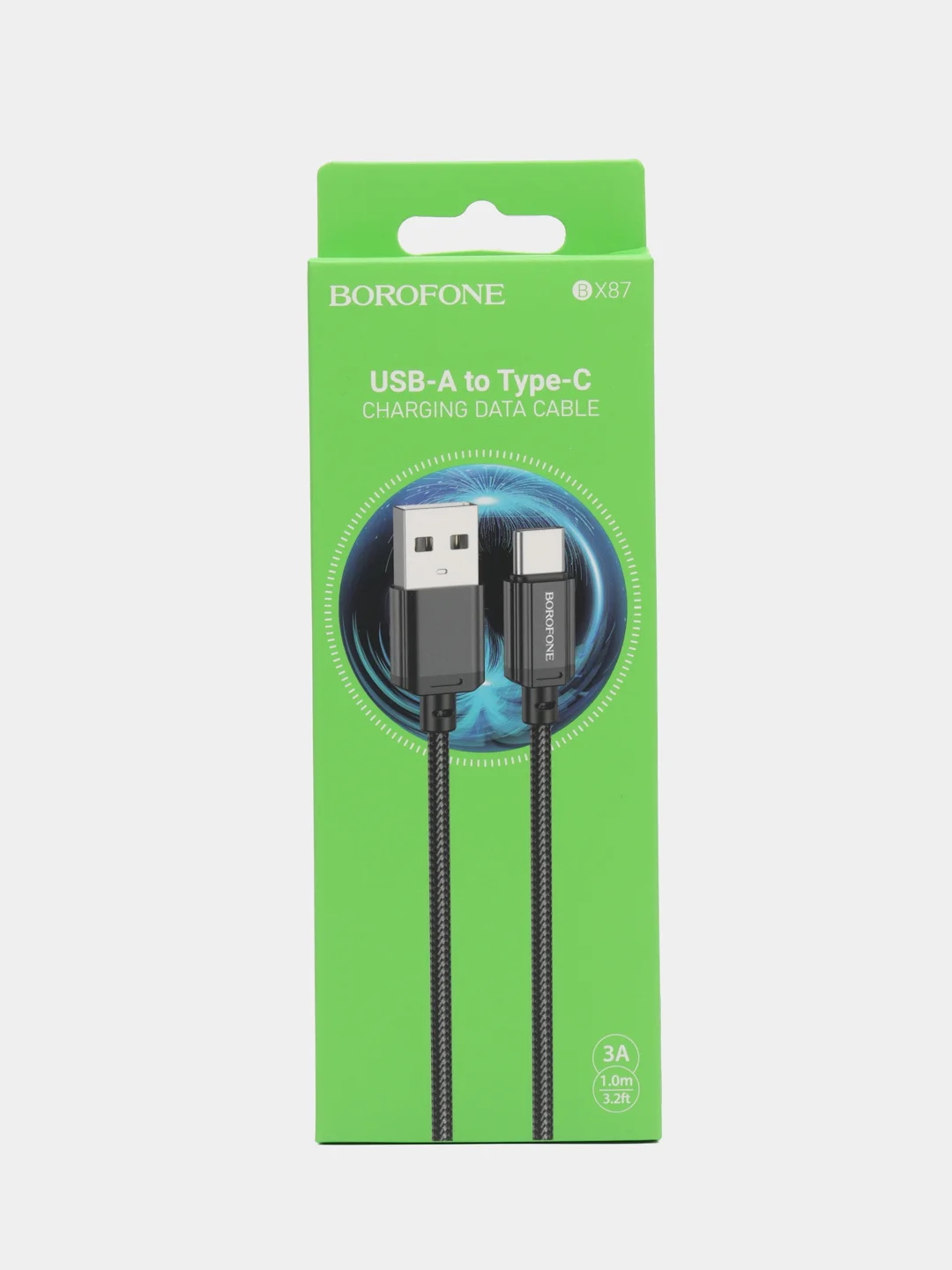 Черный кабель Type-c USB быстрая зарядка на андроид, 1 метр, для передачи данных, шнур для зарядки