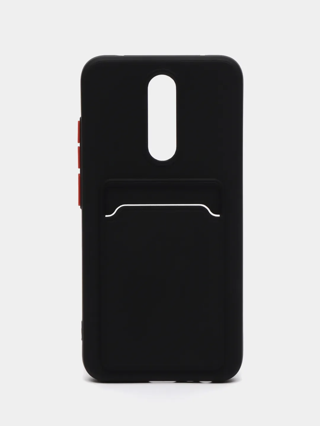 Синий меланж чехол для Xiaomi Redmi 8A (Сяоми Редми 8А) с карманом для карт, силиконовый, прозрачный