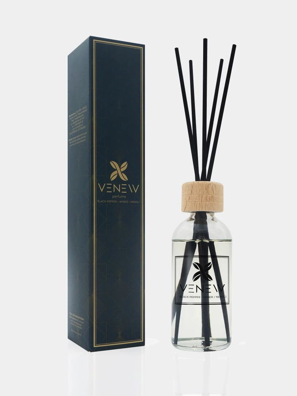 Ароматизатор для дома диффузор с палочками VENEW - "Black pepper / Amber / Neroli"
