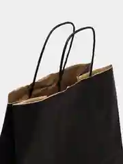 Крафт пакет, подарочный, с крючеными ручками, упаковочный, черный 240*140*280 мм