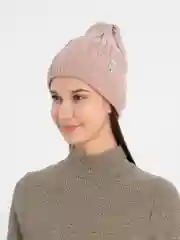 Пудровый шапка женская тыковка с флисом