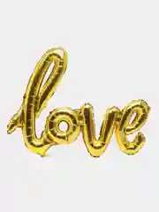 Золотой воздушный фольгированный шар Love
