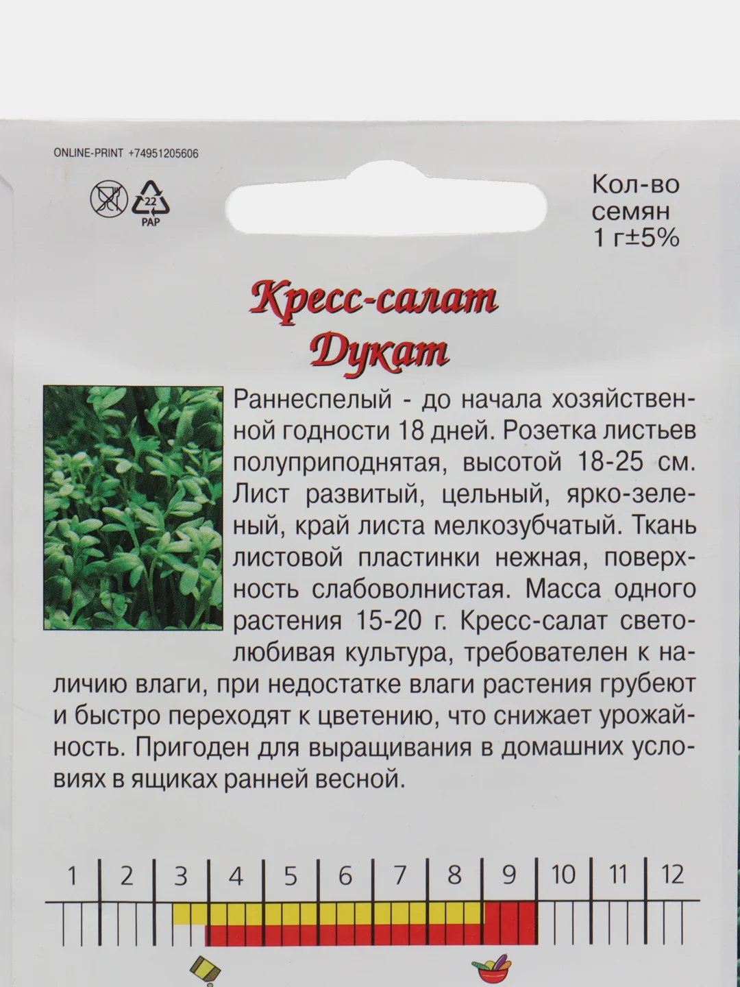 Зеленый семена Кресс-салат Данский раннеспелый. Дукат. Профессиональные семена для любителей