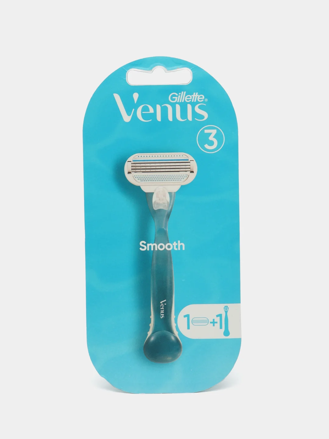 Голубой gillette Venus Smooth женский бритвенный станок, 1 кассета (3 лезвия)