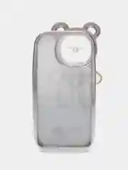 Серебряный чехол для iPhone 15 Pro Max, 15 Pro, 15, 14, 23, 12, 11, 14 Pro Max, 14 Pro Lucky Bear