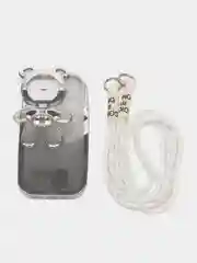 Серебряный чехол для iPhone 15 Pro Max, 15 Pro, 15, 14, 23, 12, 11, 14 Pro Max, 14 Pro Lucky Bear