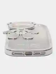 Серебряный чехол для iPhone 15 Pro Max, 15 Pro, 15, 14, 23, 12, 11, 14 Pro Max, 14 Pro Lucky Bear