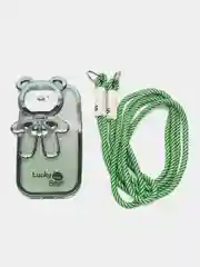 Тёмно-зелёный чехол для iPhone 15 Pro Max, 15 Pro, 15, 14, 23, 12, 11, 14 Pro Max, 14 Pro Lucky Bear