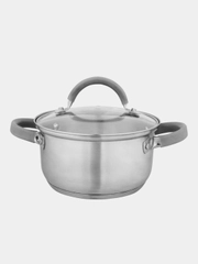 Кастрюля из нержавеющей стали с силиконовыми ручками, 5.9 л