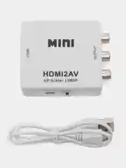 Белый конвертер переходник с Hdmi на AV тюльпан RCA для телевизоров, преобразователь, адаптер