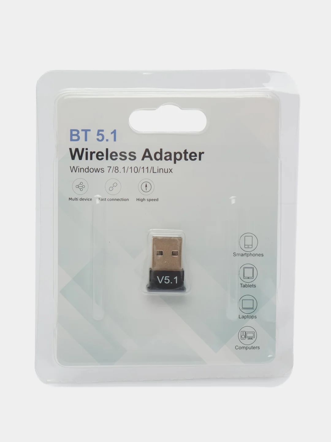 Черный usb Bluetooth адаптер 5.1 для ПК и ноутбука