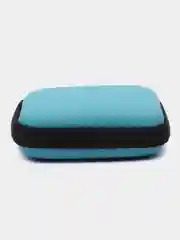 Голубой чехол органайзер на молнии для USB кабелей, наушников, проводов, зарядников