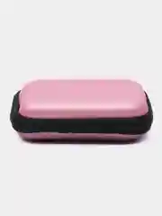 Розовый чехол органайзер на молнии для USB кабелей, наушников, проводов, зарядников